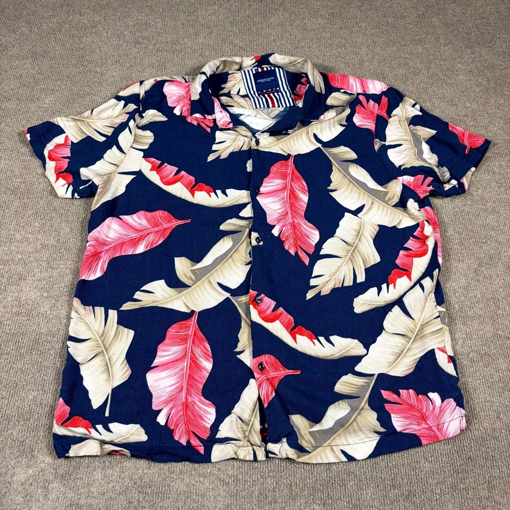 Denim & Flower Ricky Singh Hawaiian Shirt Mens XL Multicolor Tropical Print